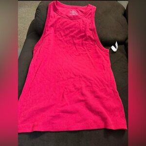 Time and Tru Hot Pink Ribbed Tank Top